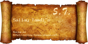 Sallay Tamás névjegykártya
